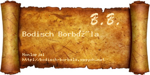 Bodisch Borbála névjegykártya